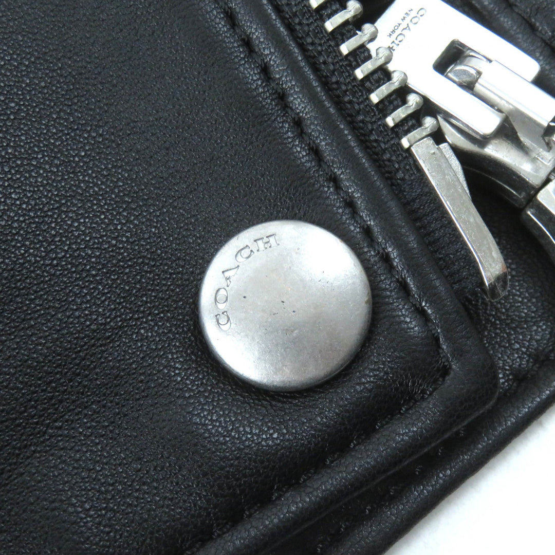 極美品△COACH コーチ F33830 アップタウンレーサージャケット ラムレザー スタンドカラー シングル ライダースジャケット 黒 S 正規品