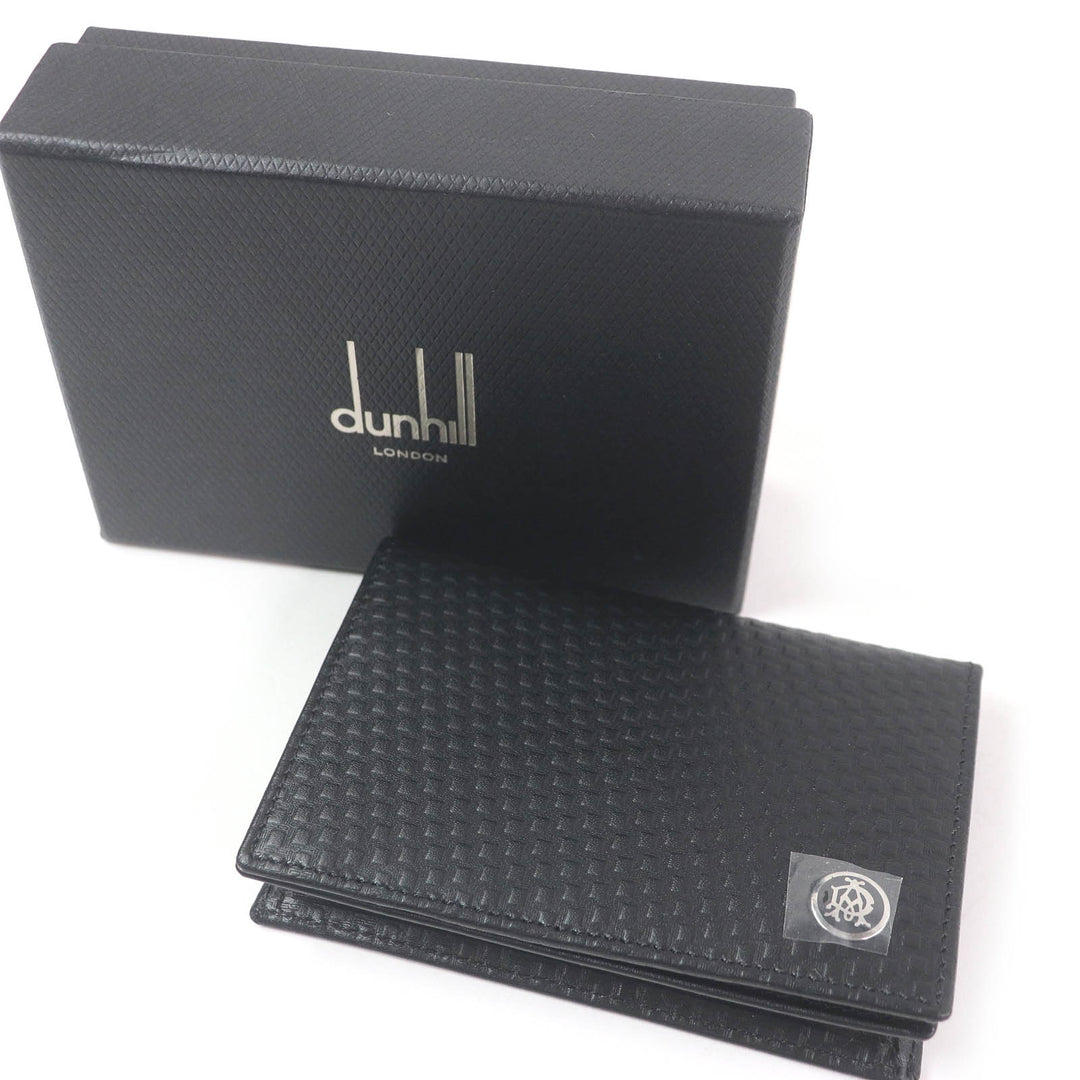 極美品□Dunhill ダンヒル MICRO D-EIGHT マイクロ ディーエイト 名刺入れ レザー カードケース ブラック 箱付き フランス製 メンズ