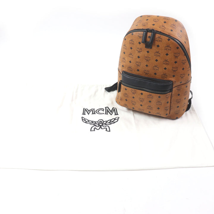未使用品▼MCM エム・シー・エム MMKCSVE01CO001 Stark Backpack in Visetos スターク バックパック ヴィセトス ミディアム コニャック