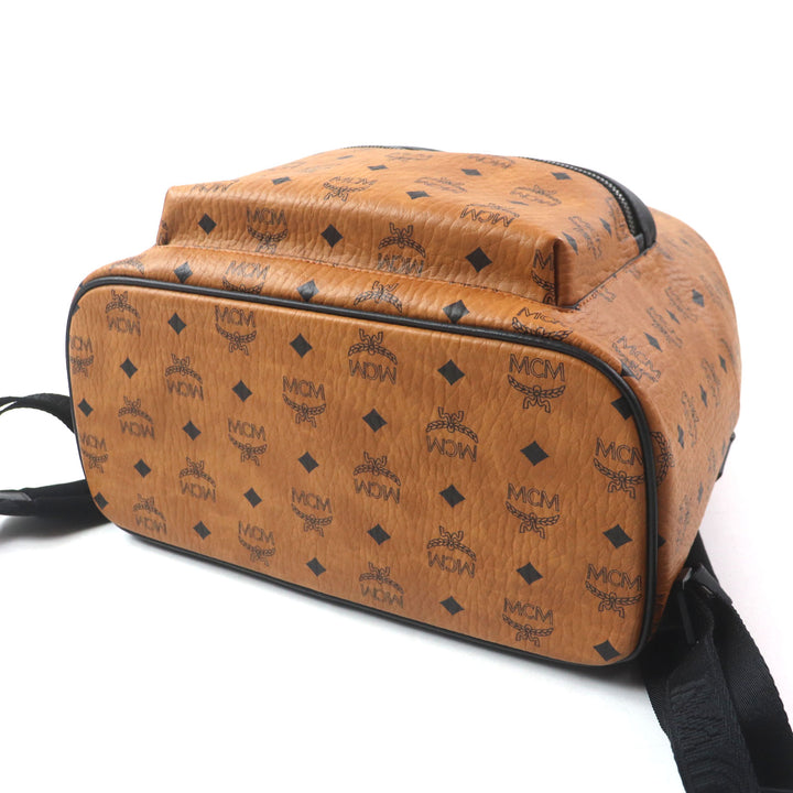 未使用品▼MCM エム・シー・エム MMKCSVE01CO001 Stark Backpack in Visetos スターク バックパック ヴィセトス ミディアム コニャック
