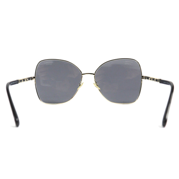 極美品△CHANEL シャネル 4274Q C395/T8 ココマーク フェイクパール チェーン付 バタフライ シェイプ サングラス アイウェア 59□16 135