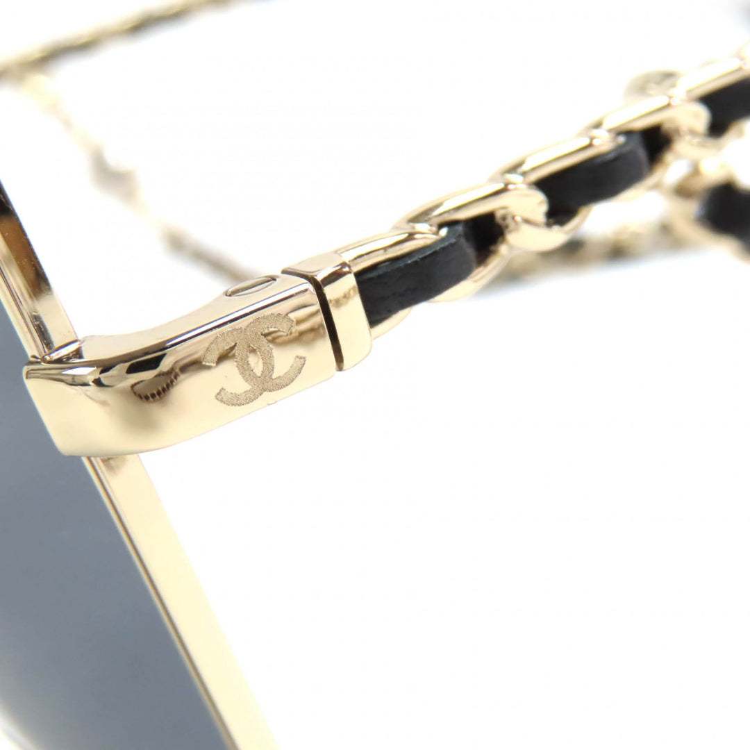 極美品△CHANEL シャネル 4274Q C395/T8 ココマーク フェイクパール チェーン付 バタフライ シェイプ サングラス アイウェア 59□16 135