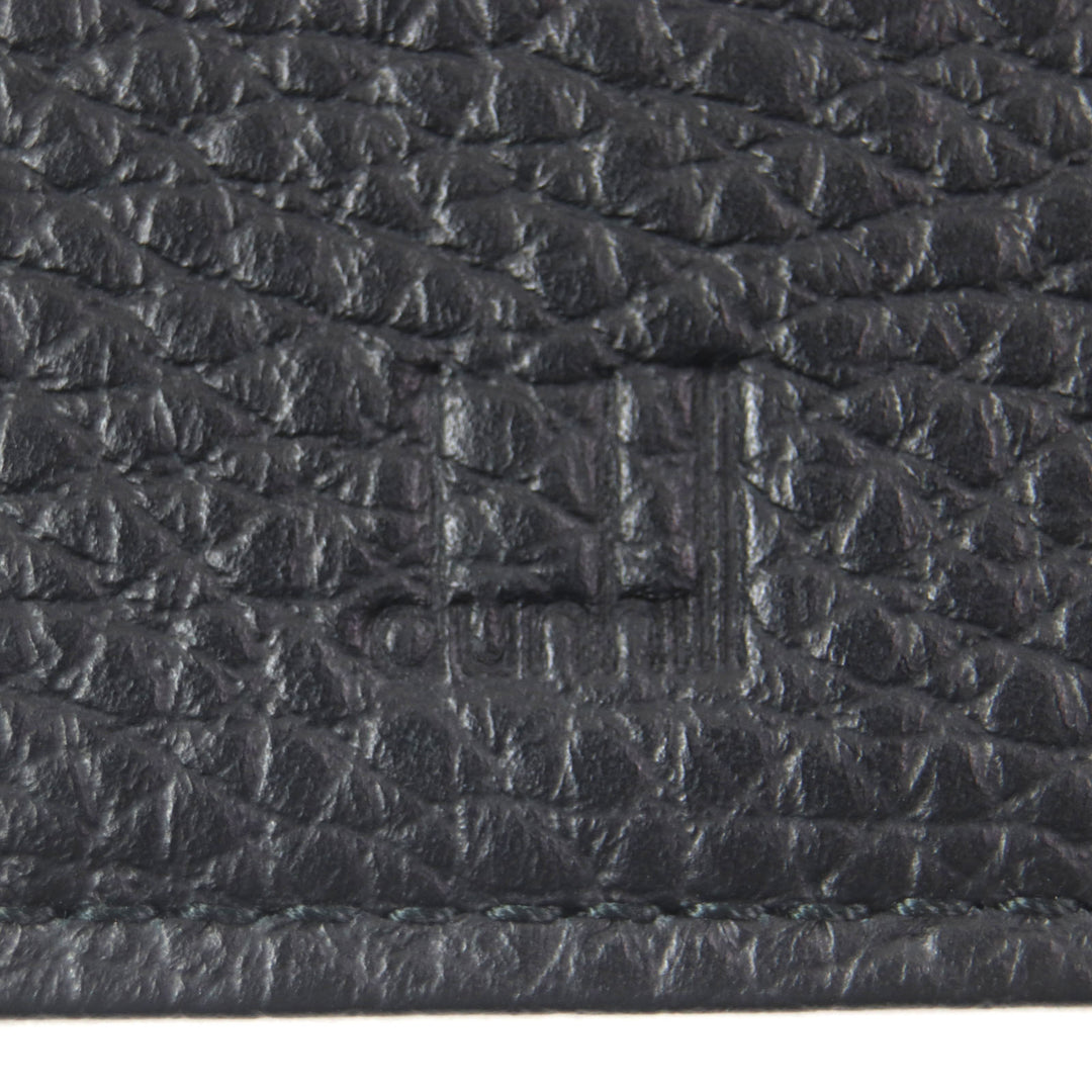 極美品▼Dunhill ダンヒル ロゴ金具 トラベルポーチ オーガナイザー レザーウォレット 　二つ折り 長財布 ブラック メンズ