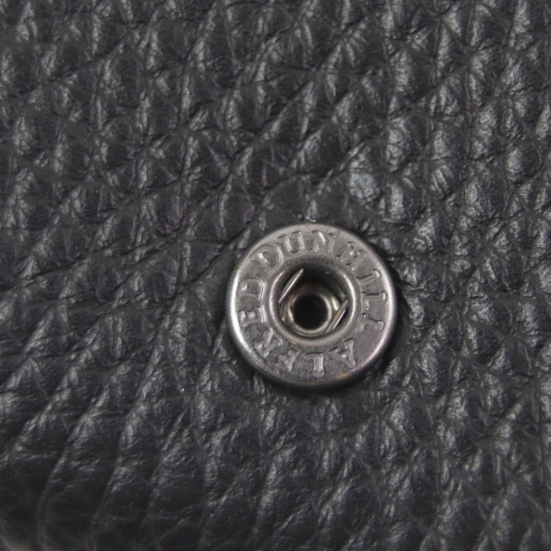 極美品▼Dunhill ダンヒル ロゴ金具 トラベルポーチ オーガナイザー レザーウォレット 　二つ折り 長財布 ブラック メンズ
