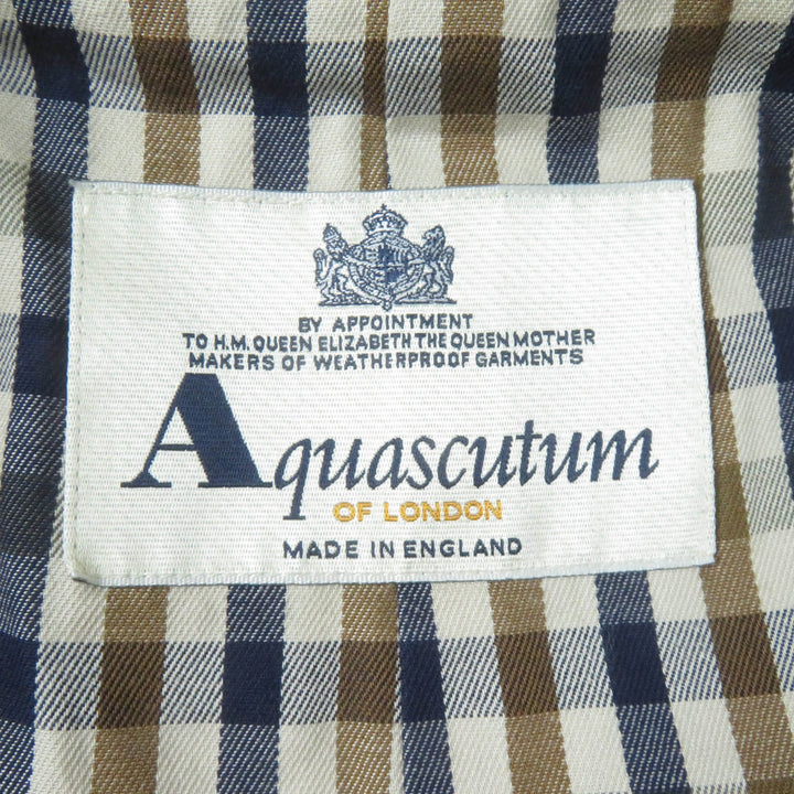 極美品☆Aquascutum アクアスキュータム 比翼仕立て ベルト付 ステンカラーコート ベージュ レディース約Mサイズ相当 正規品 レディース
