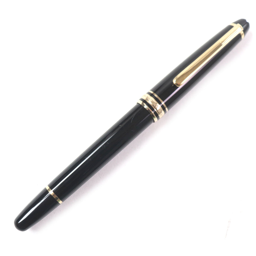 良品▼MONTBLANC モンブラン マイスターシュテュック クラシック ペン先14K Fニブ ホワイトスター 万年筆 ブラック ゴールド ドイツ製