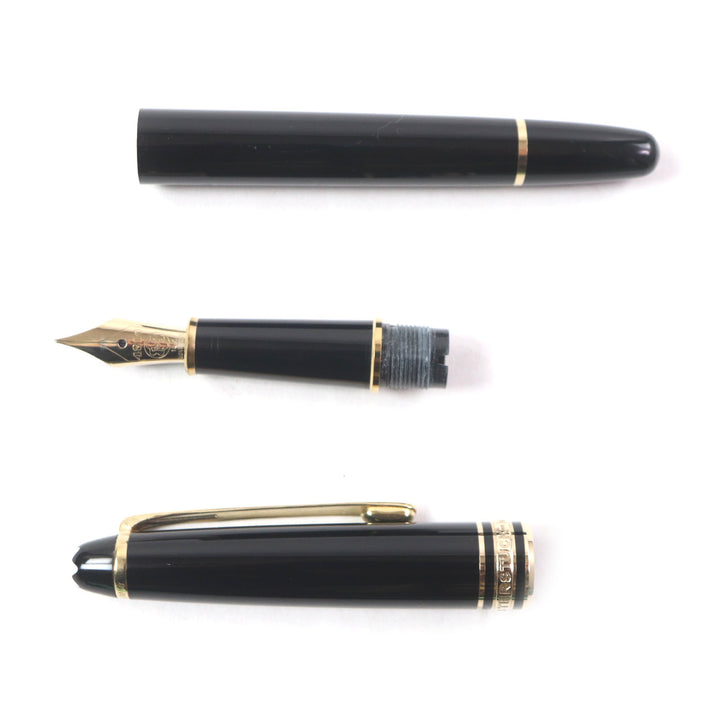 良品▼MONTBLANC モンブラン マイスターシュテュック クラシック ペン先14K Fニブ ホワイトスター 万年筆 ブラック ゴールド ドイツ製