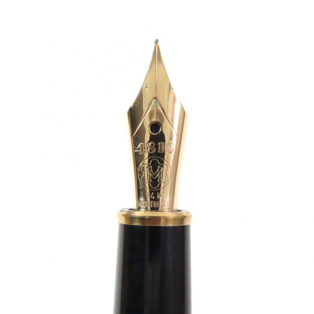 良品▼MONTBLANC モンブラン マイスターシュテュック クラシック ペン先14K Fニブ ホワイトスター 万年筆 ブラック ゴールド ドイツ製