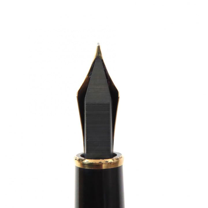 良品▼MONTBLANC モンブラン マイスターシュテュック クラシック ペン先14K Fニブ ホワイトスター 万年筆 ブラック ゴールド ドイツ製