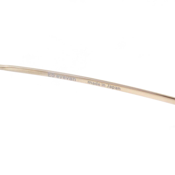 極美品□E5 eyevan イーファイブ アイヴァン m9 ウェリントン メガネ 眼鏡 アイウェア ホワイトゴールド 48□21-154 度入り 日本製