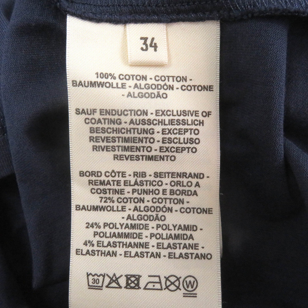 美品□HERMES エルメス 23SS 3E4621DL カルトゥッシュ シェーヌダンクル モックネック 半袖Ｔシャツ ネイビー 34 フランス製 正規品
