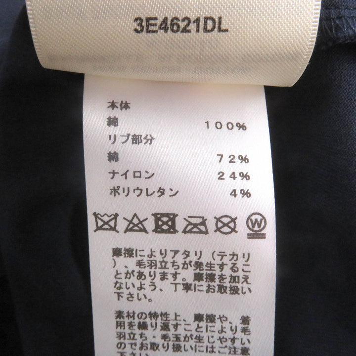 美品□HERMES エルメス 23SS 3E4621DL カルトゥッシュ シェーヌダンクル モックネック 半袖Ｔシャツ ネイビー 34 フランス製 正規品