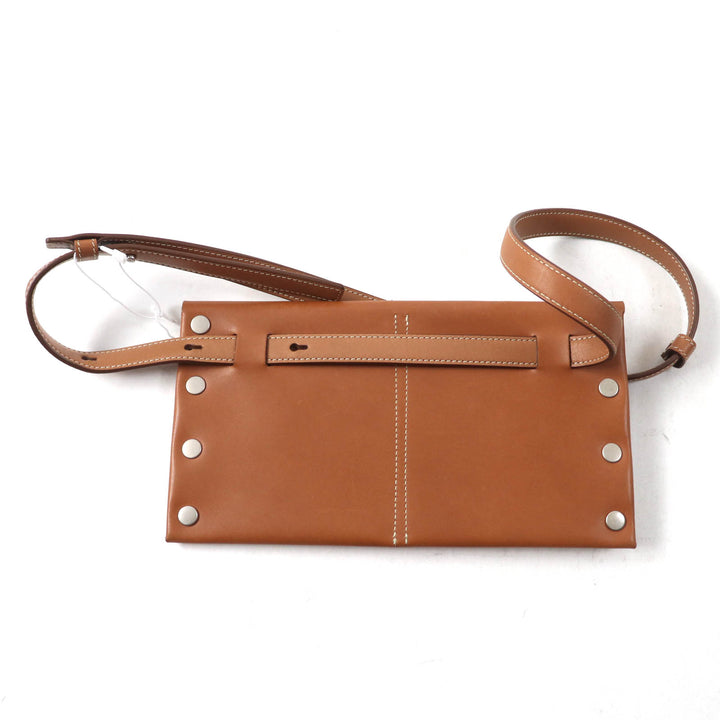 未使用品★JIL SANDER ジルサンダー JSMU840162 RIVET WALLET BELT リベット ウォレット ベルト ロゴ刻印 レザー ブラウン UNI 伊製