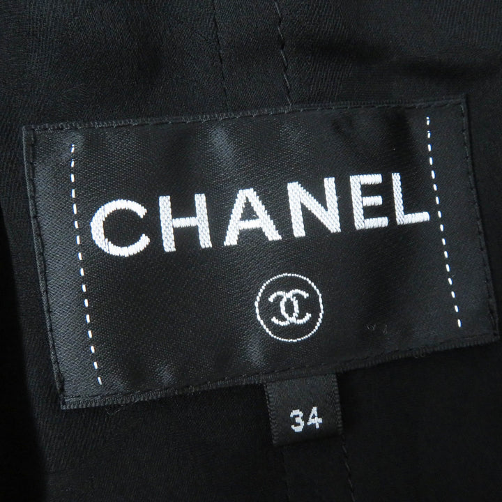 極美品◎CHANEL シャネル 22C P71826 ランウェイ着 ラインストーンココボタン イリディッセントツイード コート ブラック ラメ 34 正規品