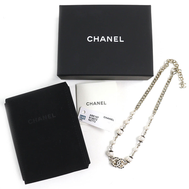 未使用品△CHANEL シャネル ABE157 C24B ココマーク パール コスチューム ネックレス チョーカー アクセサリー ゴールド 箱付き 仏製