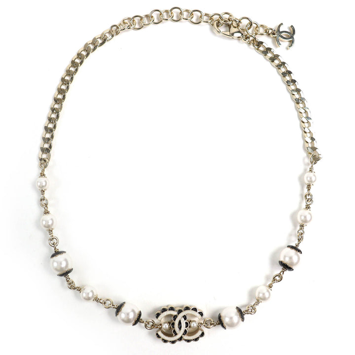 未使用品△CHANEL シャネル ABE157 C24B ココマーク パール コスチューム ネックレス チョーカー アクセサリー ゴールド 箱付き 仏製