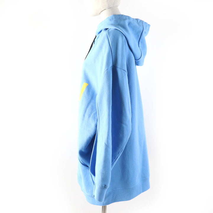 極美品☆MARNI マルニ 22SS ELJE0157P1 コットン レタリングプリント オーバーサイズ プルオーバーパーカー ブルー 36 正規品 レディース
