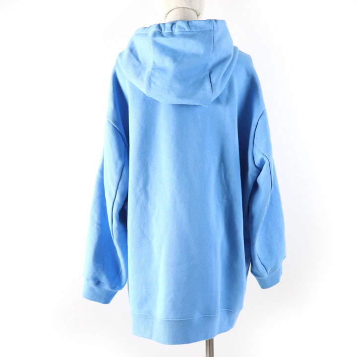 極美品☆MARNI マルニ 22SS ELJE0157P1 コットン レタリングプリント オーバーサイズ プルオーバーパーカー ブルー 36 正規品 レディース