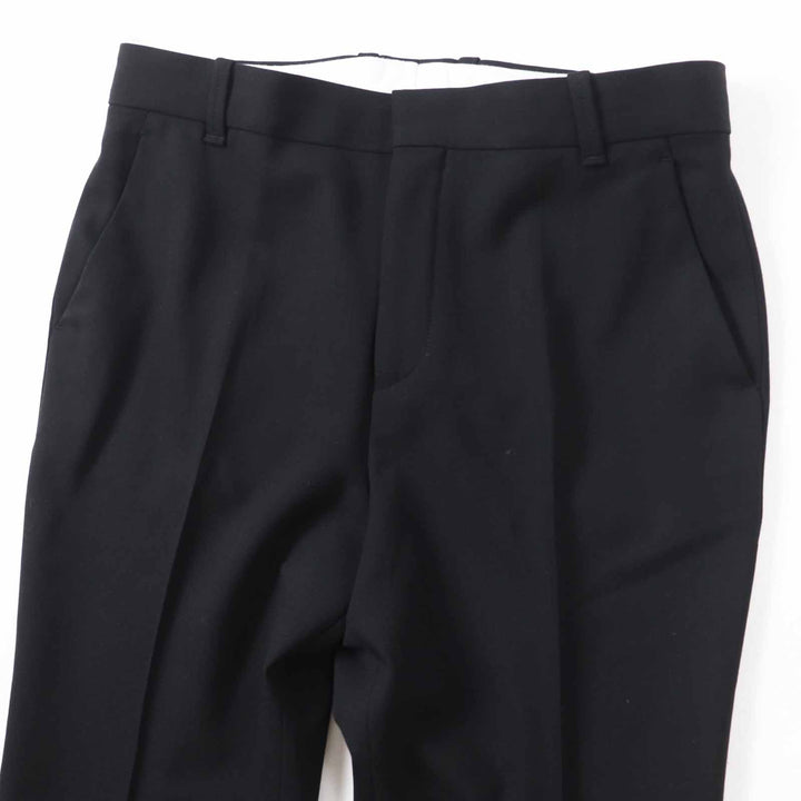 極美品◎Chloe クロエ CHC23APA ウール エラステン センタープレスパンツ ブラック 40 ハンガー付き イタリア製 正規品 レディース