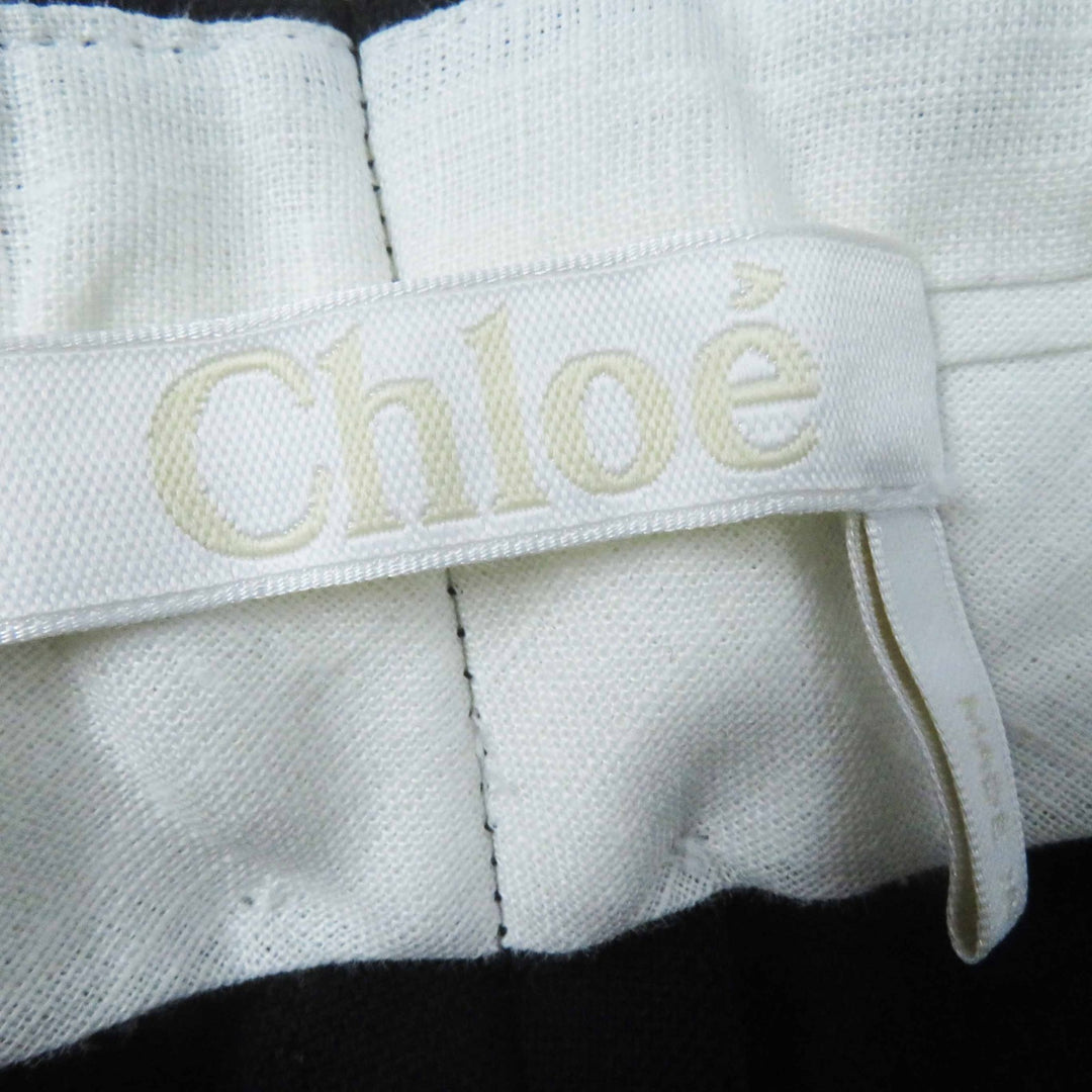 極美品◎Chloe クロエ CHC23APA ウール エラステン センタープレスパンツ ブラック 40 ハンガー付き イタリア製 正規品 レディース