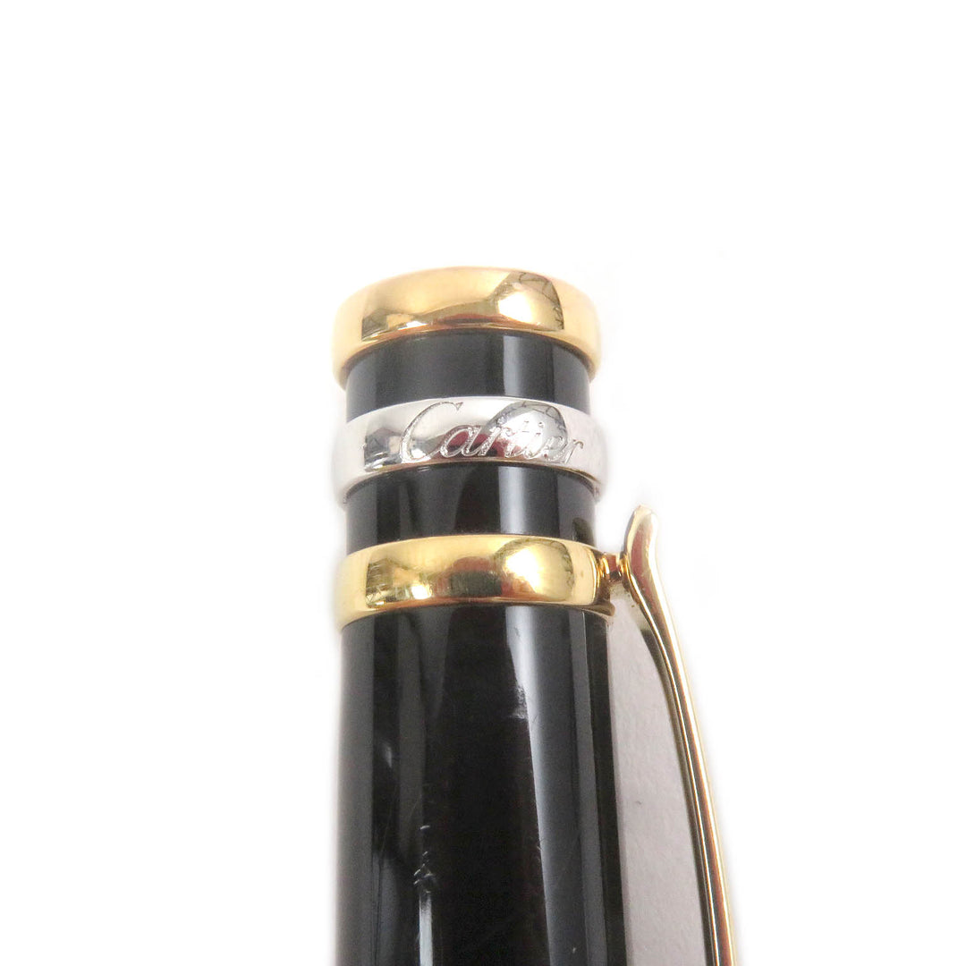 良品□Cartier カルティエ トリニティ ツイスト式 ボールペン ブラック ゴールド シルバー ケース付き ドイツ製 メンズ 筆記確認済み