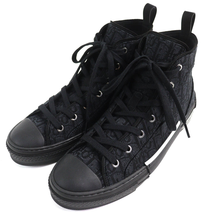 未使用品△DIOR ディオール オム 3SH126ZSA H969 B23 オブリーク ロゴ ハイカットスニーカー ブラック 43 保存袋付き イタリア製 メンズ