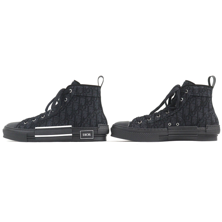 未使用品△DIOR ディオール オム 3SH126ZSA H969 B23 オブリーク ロゴ ハイカットスニーカー ブラック 43 保存袋付き イタリア製 メンズ