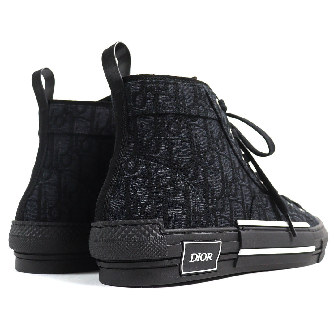 未使用品△DIOR ディオール オム 3SH126ZSA H969 B23 オブリーク ロゴ ハイカットスニーカー ブラック 43 保存袋付き イタリア製 メンズ