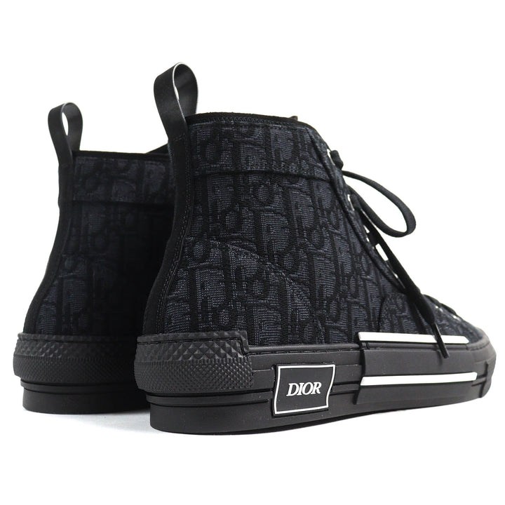 未使用品△DIOR ディオール オム 3SH126ZSA H969 B23 オブリーク ロゴ ハイカットスニーカー ブラック 43 保存袋付き イタリア製 メンズ