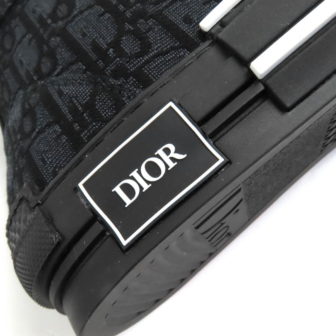 未使用品△DIOR ディオール オム 3SH126ZSA H969 B23 オブリーク ロゴ ハイカットスニーカー ブラック 43 保存袋付き イタリア製 メンズ