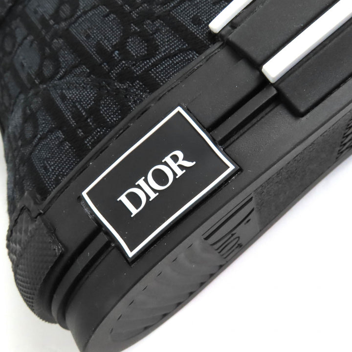 未使用品△DIOR ディオール オム 3SH126ZSA H969 B23 オブリーク ロゴ ハイカットスニーカー ブラック 43 保存袋付き イタリア製 メンズ