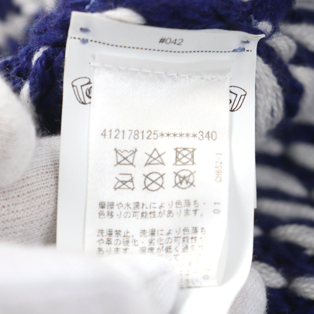美品○CHROME HEARTS クロムハーツ 412178125 カシミヤ100% 羊革 両袖CHプラスパッチ付 セーター ONE SIZE(日本サイズL相当) 国内正規品