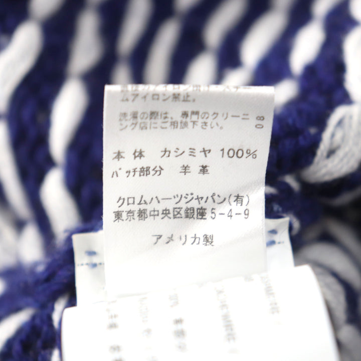 美品○CHROME HEARTS クロムハーツ 412178125 カシミヤ100% 羊革 両袖CHプラスパッチ付 セーター ONE SIZE(日本サイズL相当) 国内正規品
