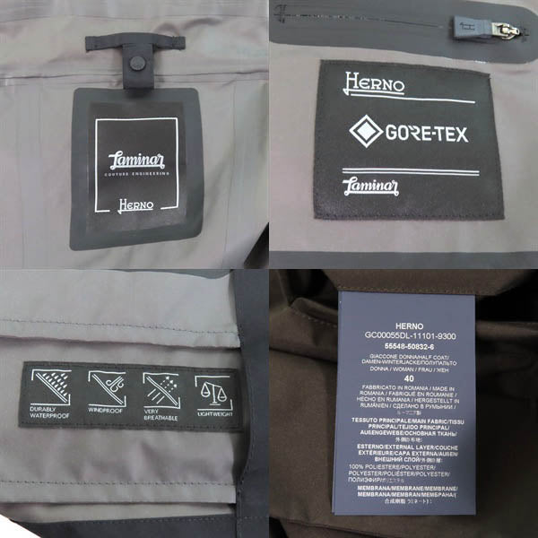極美品★Herno ヘルノ 2021年製 GC00055DL ラミナー GORE-TEX 3WAY ナイロンコート ブラック 40 ハンガー・ガーメント付き 正規品
