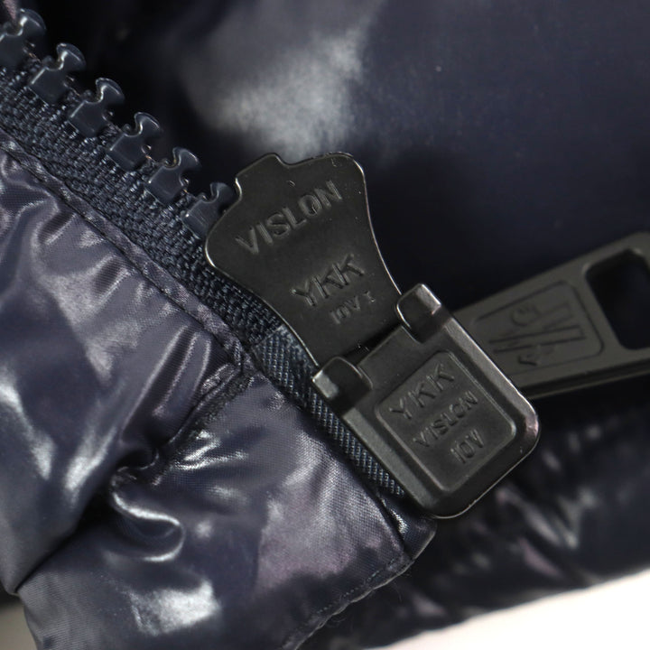 美品▼MONCLER モンクレール 19-20AW ALEIG フード付き ラバーワッペン WZIPUP ダウンジャケット ネイビー 1 ハンガー付き 正規品 メンズ