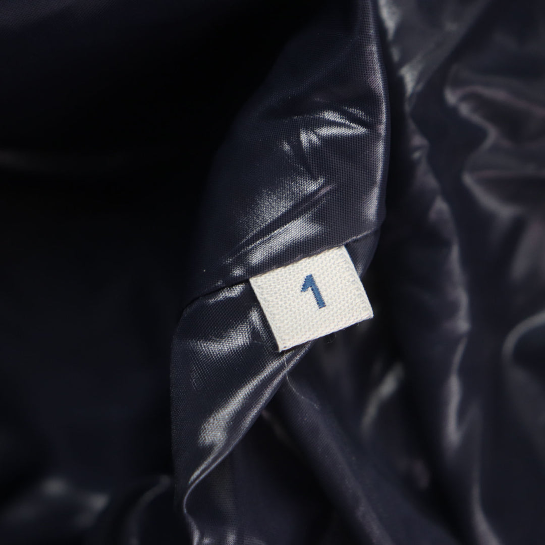 美品▼MONCLER モンクレール 19-20AW ALEIG フード付き ラバーワッペン WZIPUP ダウンジャケット ネイビー 1 ハンガー付き 正規品 メンズ