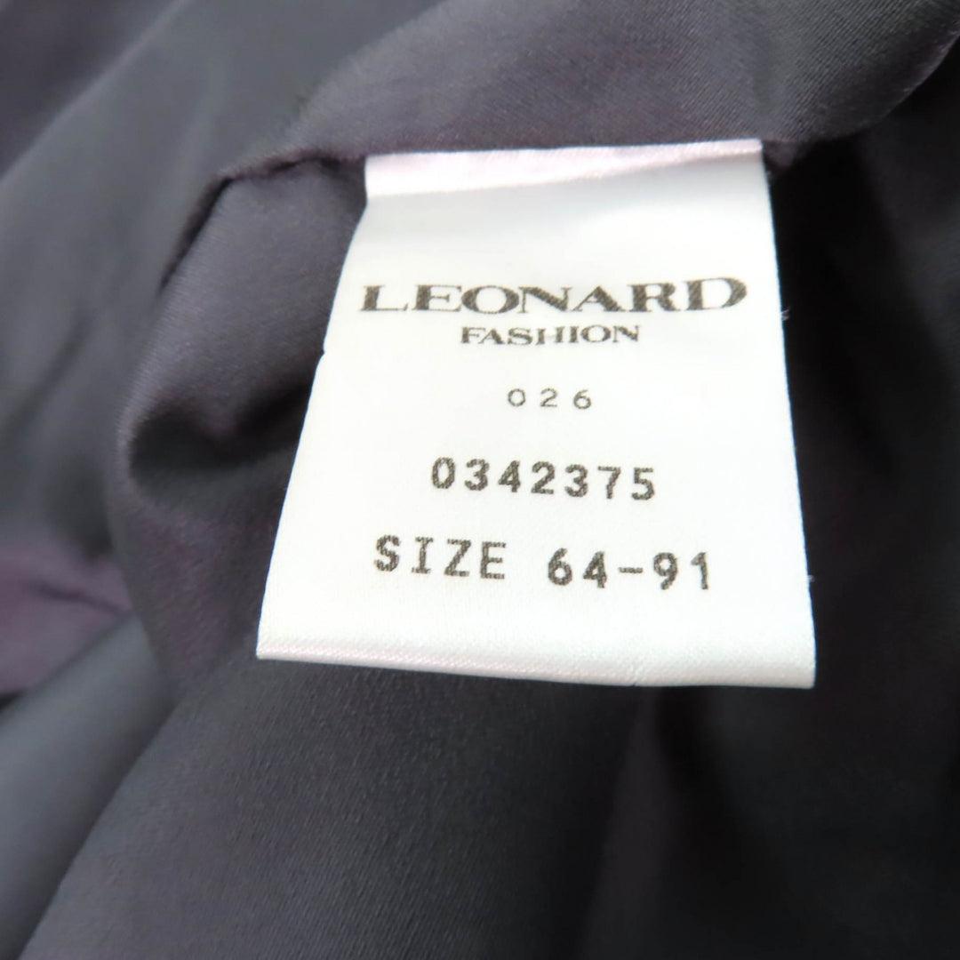極美品★LEONARD FASHION レオナール ファッション ウール アンゴラ混 ノーカラージャケット＋スカート 2点set セットアップ 11/64-91