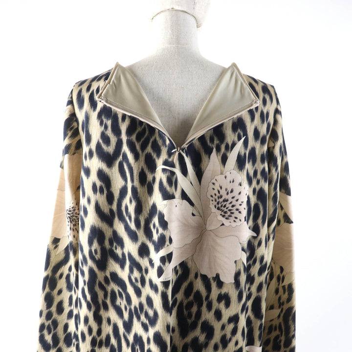 未使用品★LEONARD FASHION レオナール ファッション 0341900 レオパード 花柄 ウールジャケット ワンピース 2点set セットアップ 42