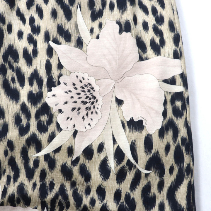 未使用品★LEONARD FASHION レオナール ファッション 0341900 レオパード 花柄 ウールジャケット ワンピース 2点set セットアップ 42
