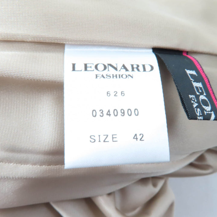 未使用品★LEONARD FASHION レオナール ファッション 0341900 レオパード 花柄 ウールジャケット ワンピース 2点set セットアップ 42