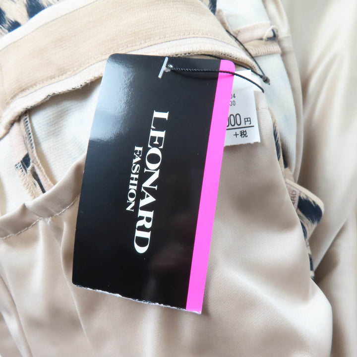 未使用品★LEONARD FASHION レオナール ファッション 0341900 レオパード 花柄 ウールジャケット ワンピース 2点set セットアップ 42