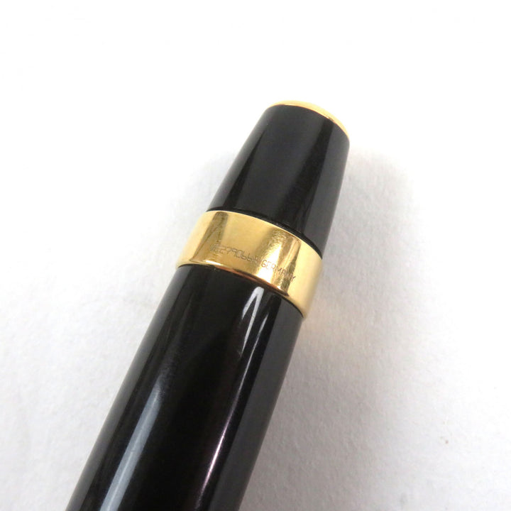 人気○MONTBLANC モンブラン ボエムルージュ ロゴ刻印 ストーン付 ホワイトスター ツイスト式 ボールペン ブラック ゴールド 筆記確認済
