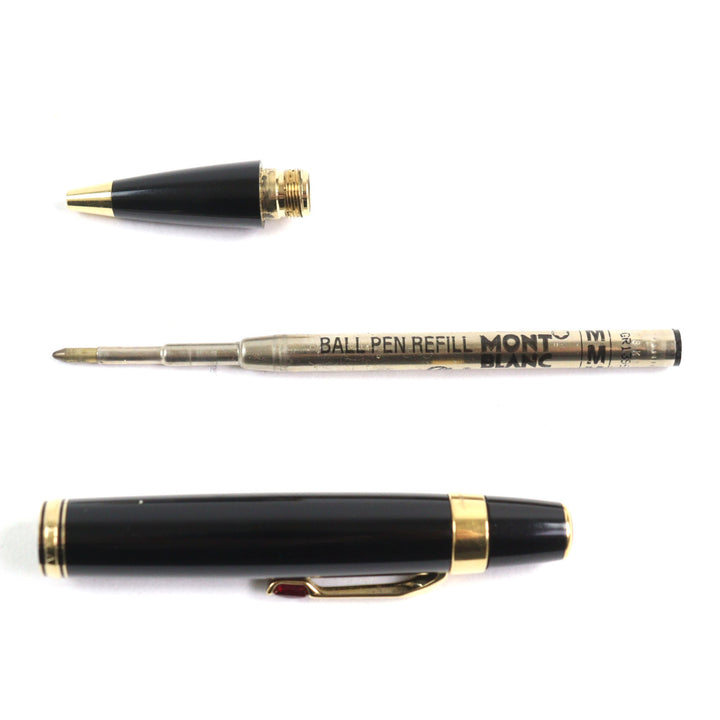 人気○MONTBLANC モンブラン ボエムルージュ ロゴ刻印 ストーン付 ホワイトスター ツイスト式 ボールペン ブラック ゴールド 筆記確認済