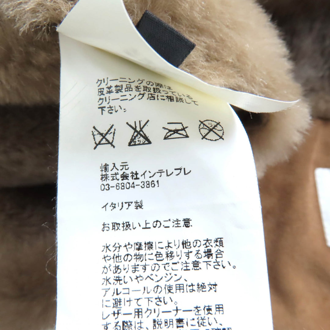 良品★EMMETI エンメティ ムートンコート アウター ベージュ 40 イタリア製 正規品 レディース