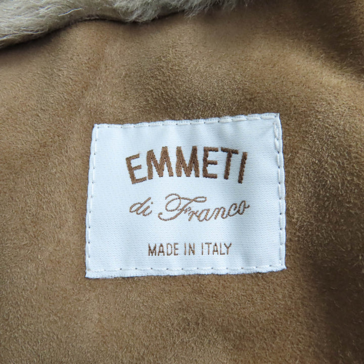 良品★EMMETI エンメティ ムートンコート アウター ベージュ 40 イタリア製 正規品 レディース