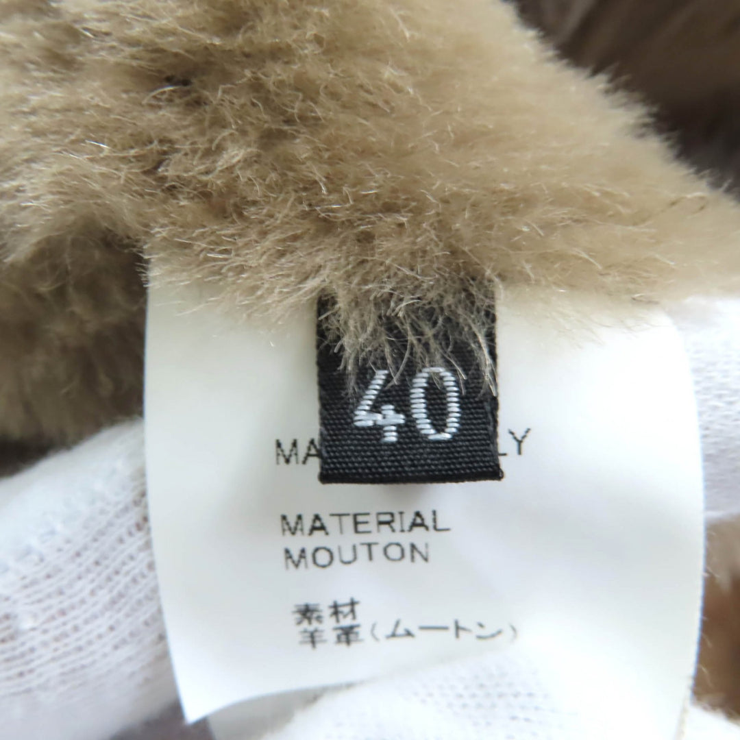 良品★EMMETI エンメティ ムートンコート アウター ベージュ 40 イタリア製 正規品 レディース