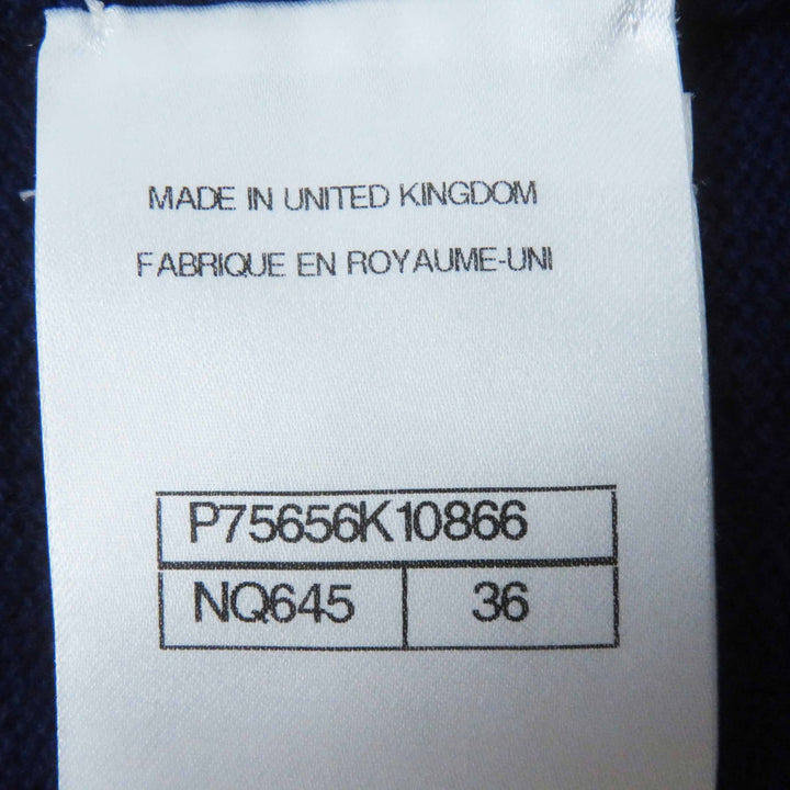 極美品◎CHANEL シャネル 23AW P75656 カシミヤ100％ ラインストーン ココマークボタン ロングニット カーディガン ネイビー パープル 36
