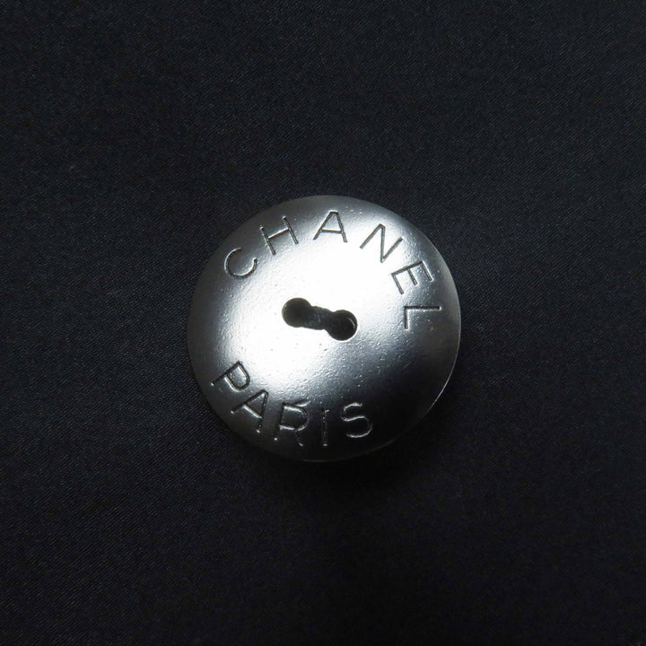 極美品◎CHANEL シャネル P60011 一部・裏地シルク100％ ココボタン 総柄 ショールカラーコート ブラック ライトベージュ 36 仏製 正規品