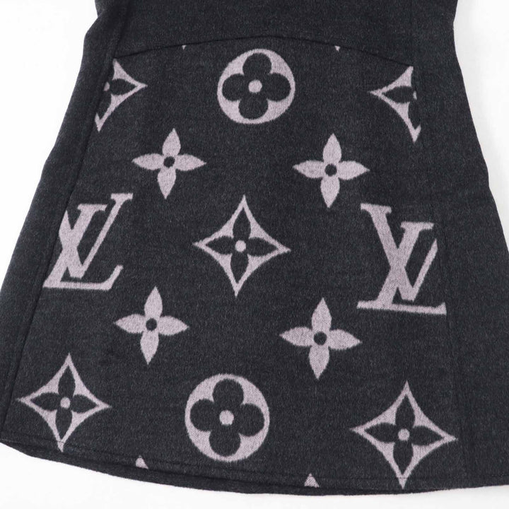 極美品◎LOUIS VUITTON ルイヴィトン 20AW モノグラム スリーブレス Aライン ドレス／ワンピース ダークグレー ライトピンク 36 正規品