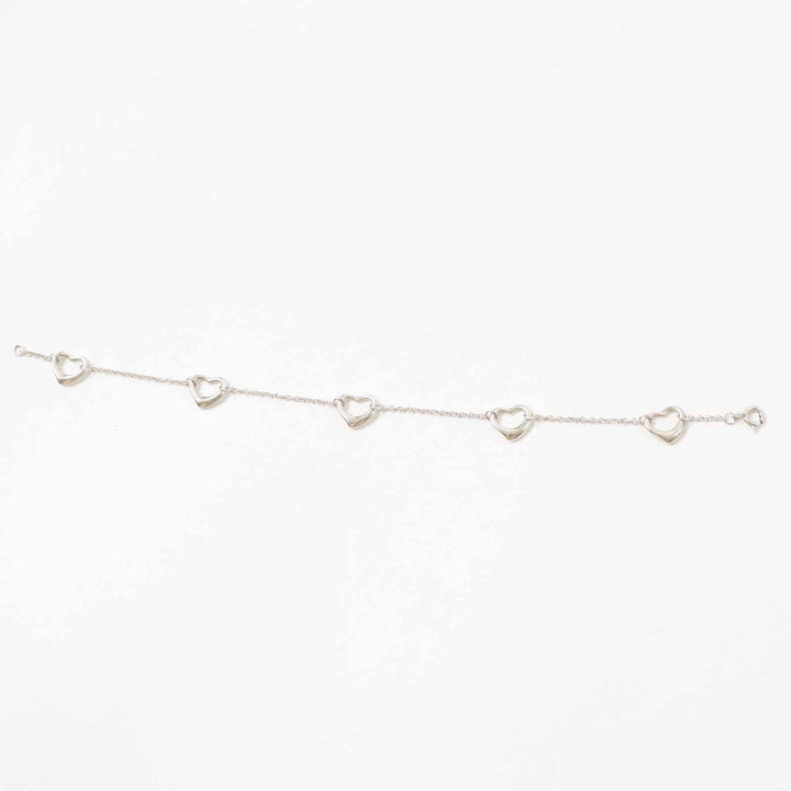 良品◎TIFFANY&amp;Co. ティファニー オープンハート 5P ブレスレット アクセサリー SV925 シルバー 重量3.7g レディース